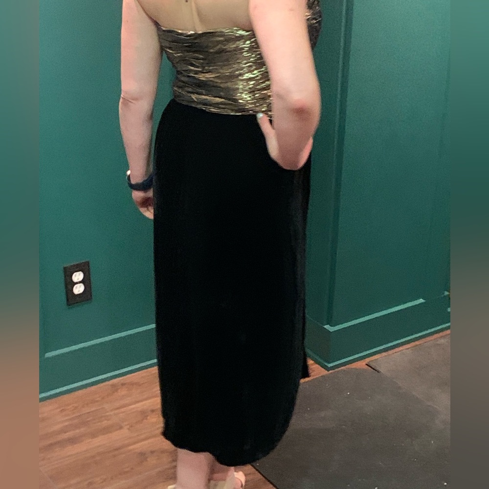 Albert Nipon Vintage 80s Metallic And Velvet Dress - image 6